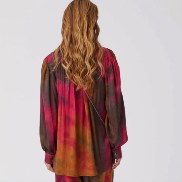 Sfizio Blouse SATINS Shade Red Remember Autumn Blouse - Picture 5 of 9